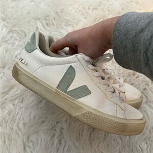 Vera Campo Leather Sneakers Sz 39/ 8 in Extra White / Matcha